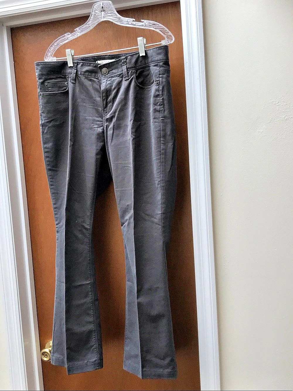 LOFT flare leg Pants in charcoal grey